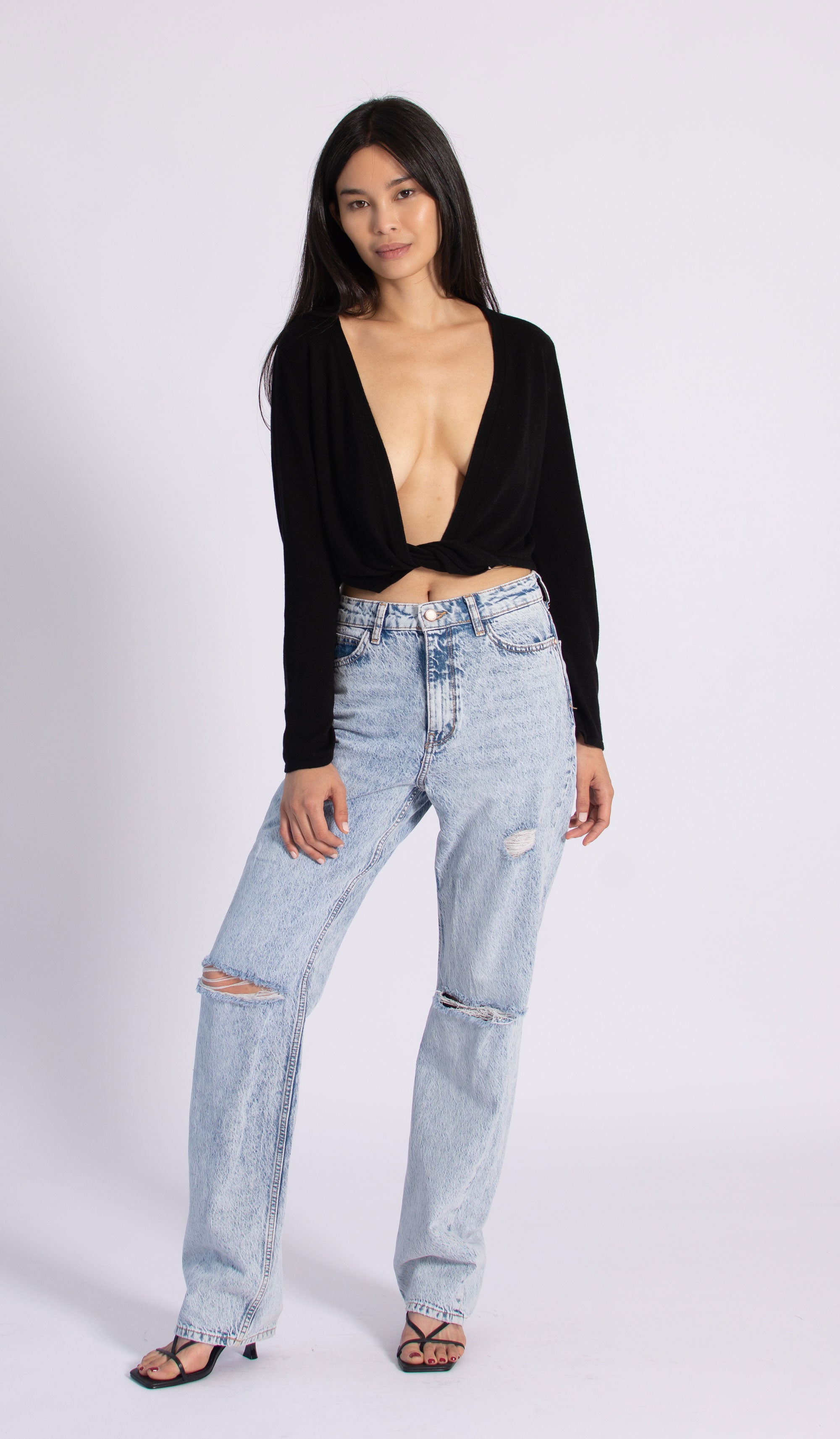 Low Front Wrap Sweater