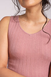 Cashmere Sleeveless Ribbed Maxi Dress