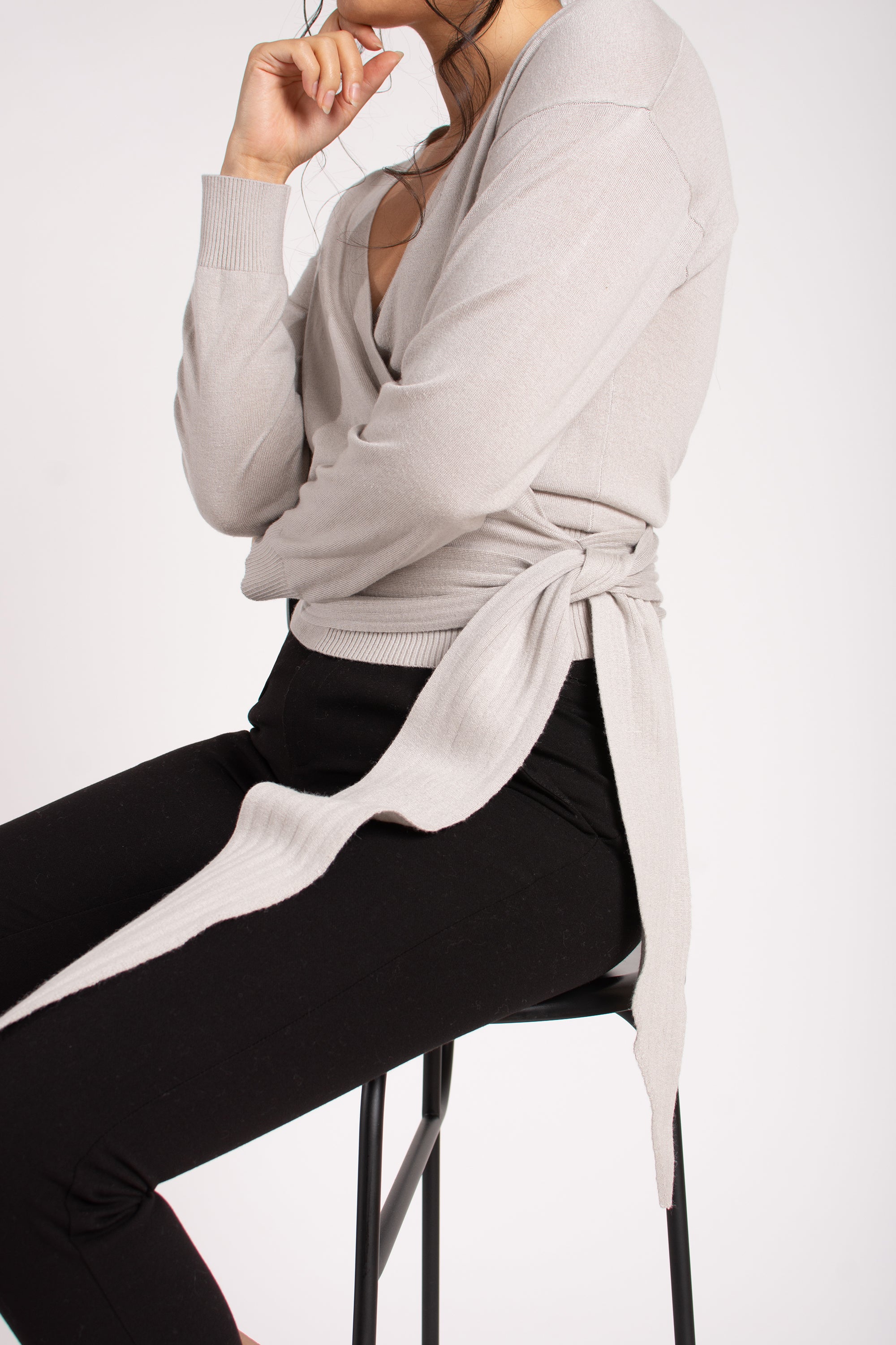 Cashmere Wrap Top Sweater