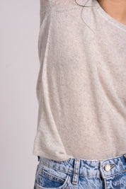 Crewneck Short Sleeve Cashmere Sweater