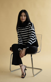 Oversize Stripe Turtleneck Sweater (Warehouse Sale)