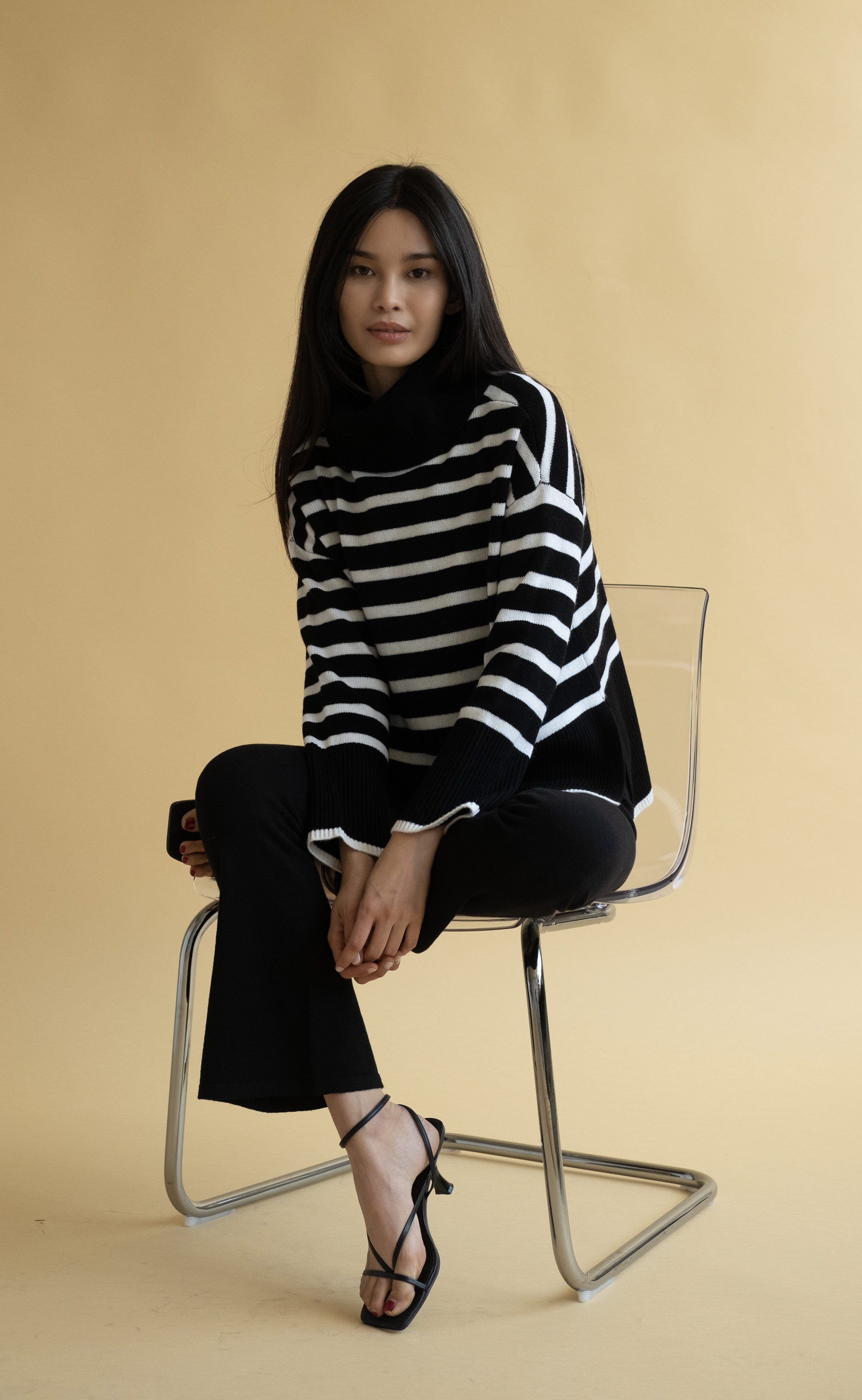Oversize Stripe Turtleneck Sweater (Warehouse Sale)