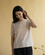 Crewneck Short Sleeve Oversize Cashmere Sweater