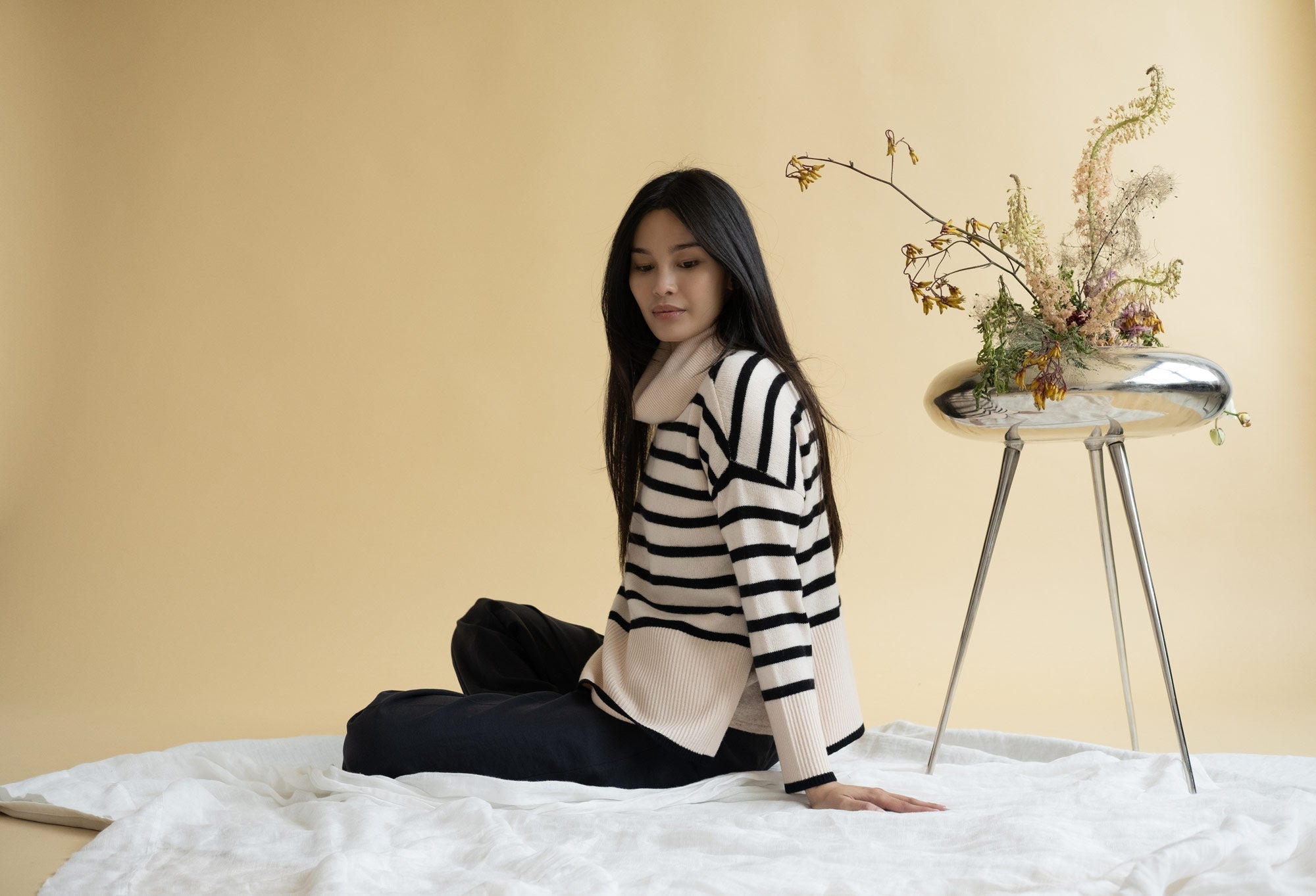 Oversize Stripe Turtleneck Sweater (Warehouse Sale)