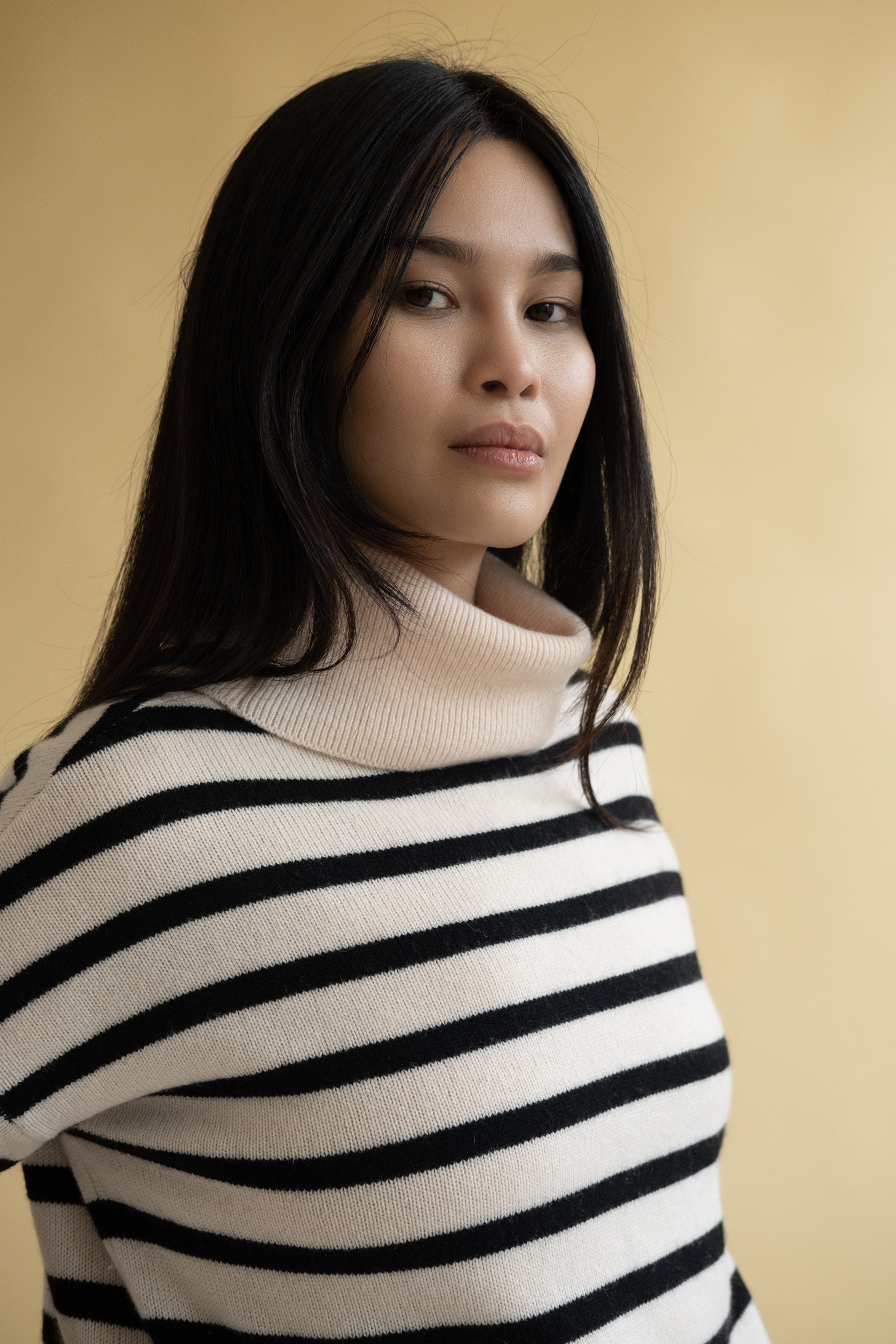 Oversize Stripe Turtleneck Sweater (Warehouse Sale)