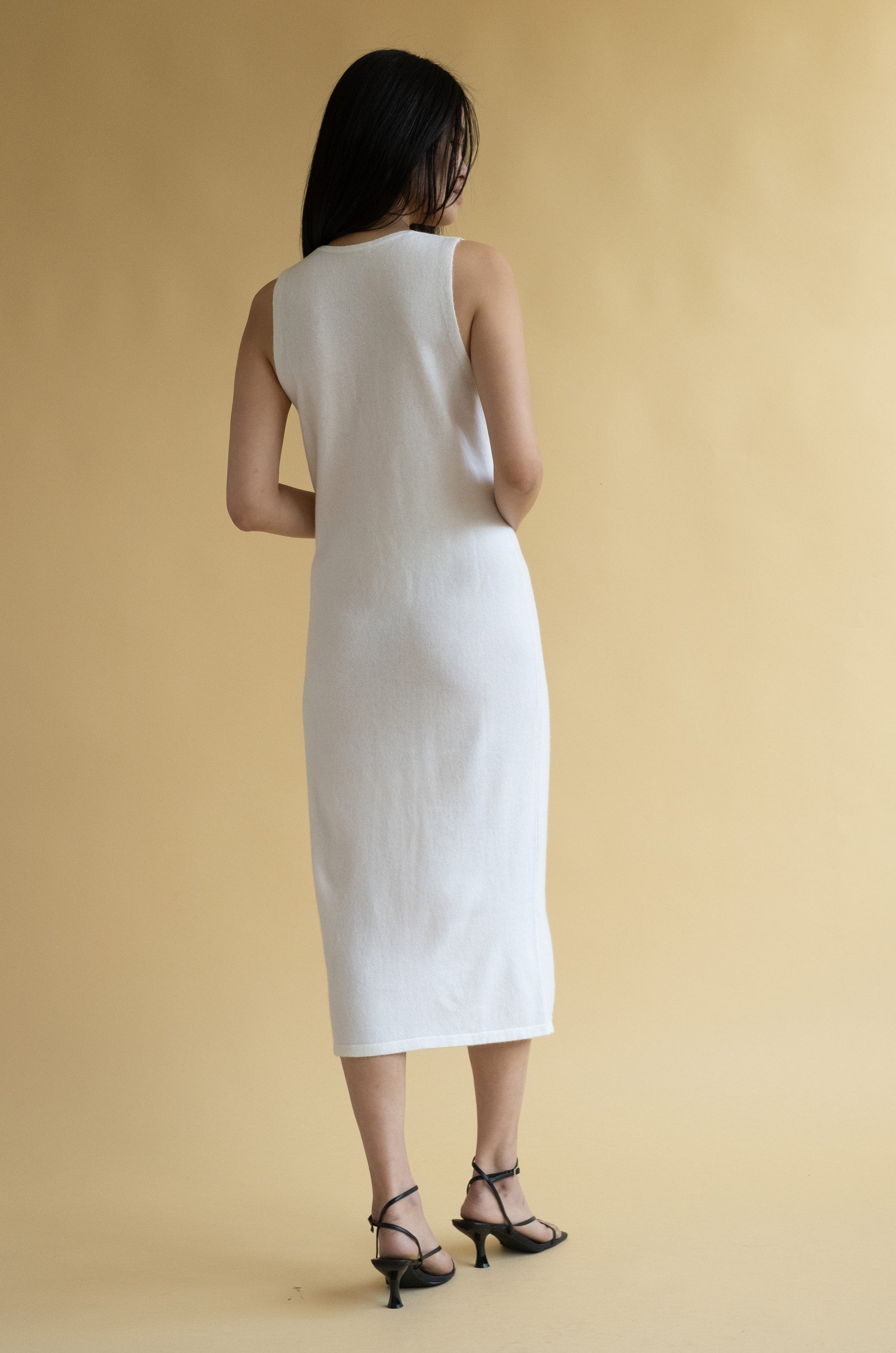 V neck Cashmere Slip Dress