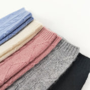 Premium 100% Cashmere Cable Knit Sleep Socks