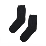 Premium 100% Cashmere Cable Knit Sleep Socks