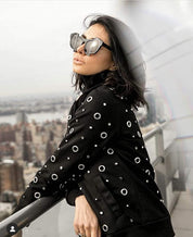 Embellished Suede Jacket