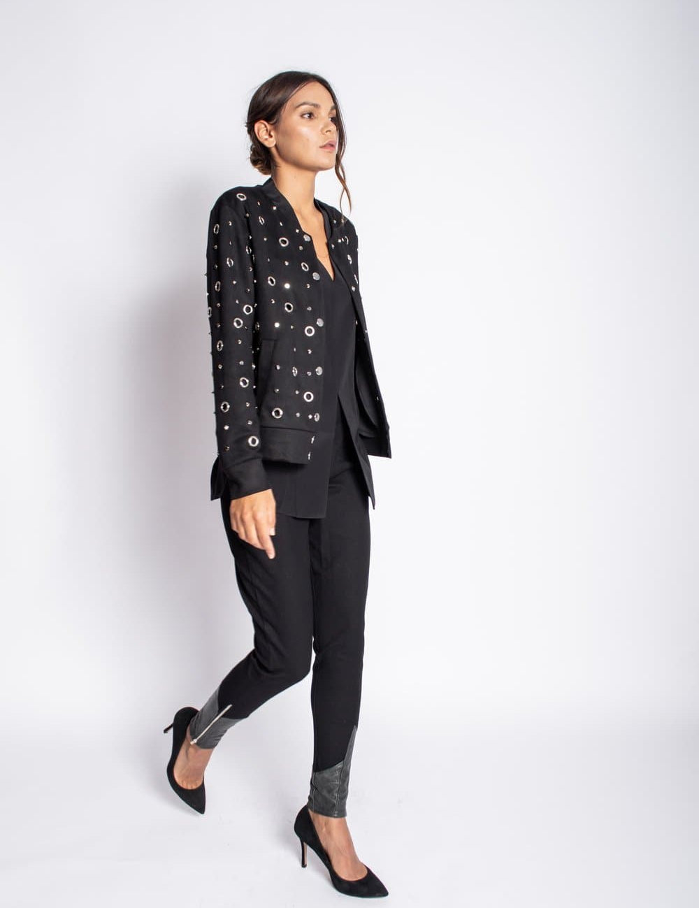 Embellished Suede Jacket Jacket Karen Thomas NY 