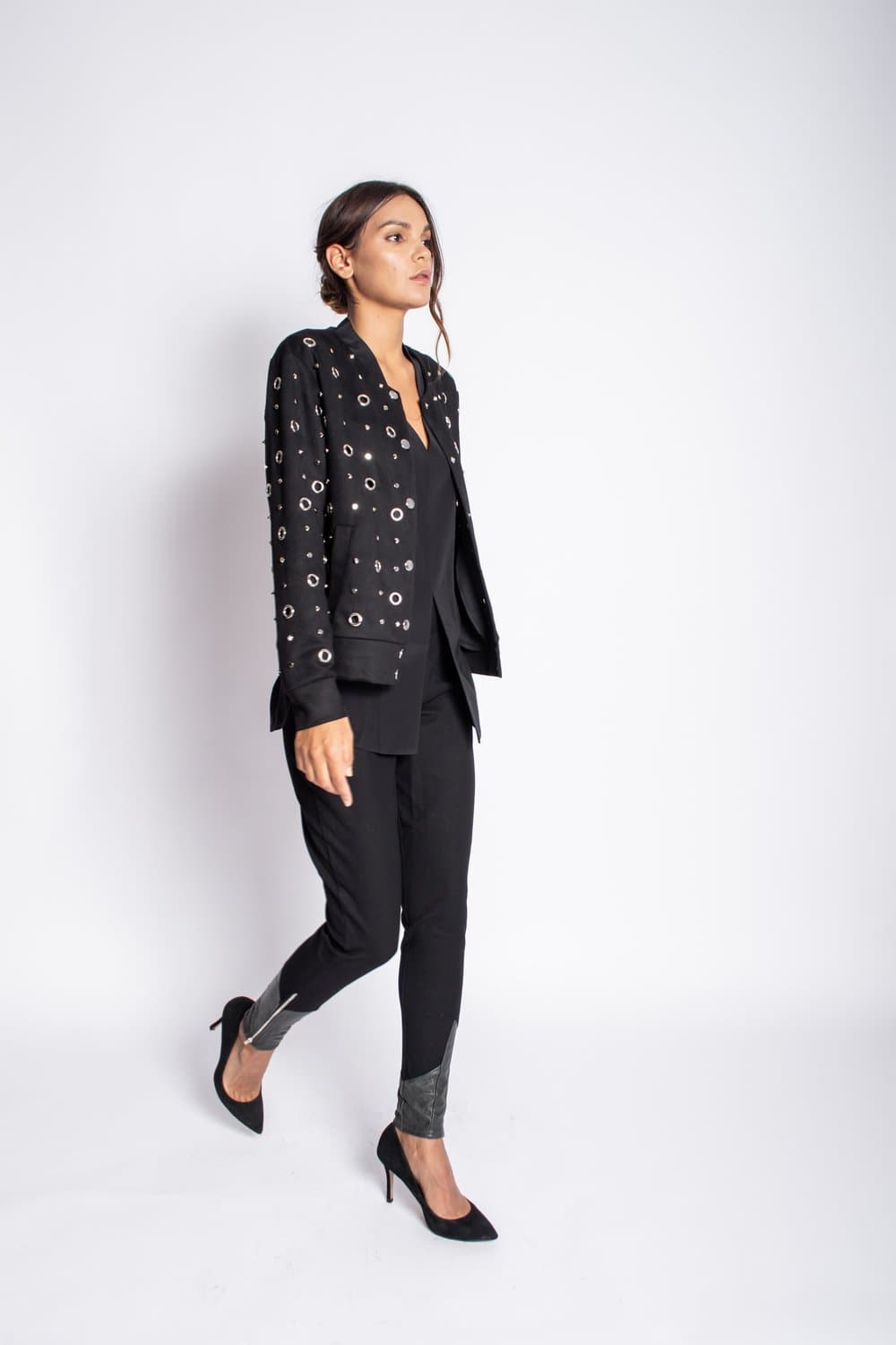 Embellished Suede Jacket Jacket Karen Thomas NY 