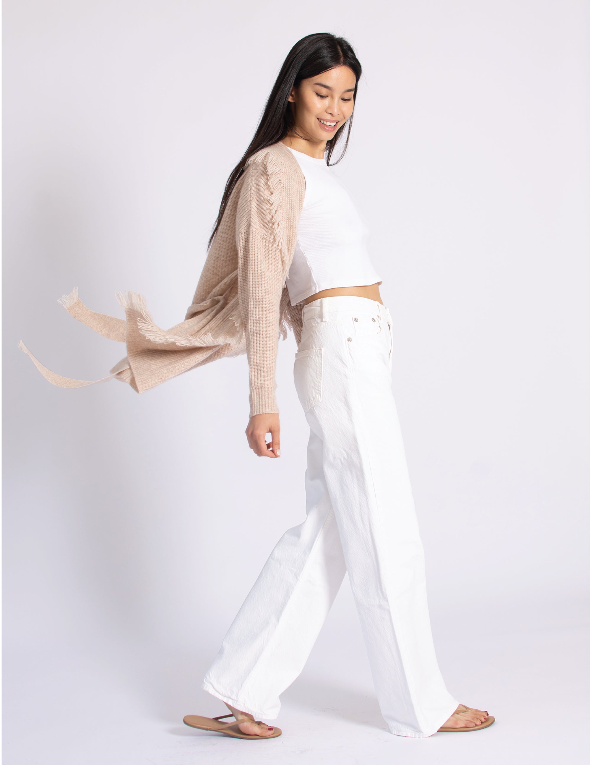 Fringe Wrap Duster Sweater