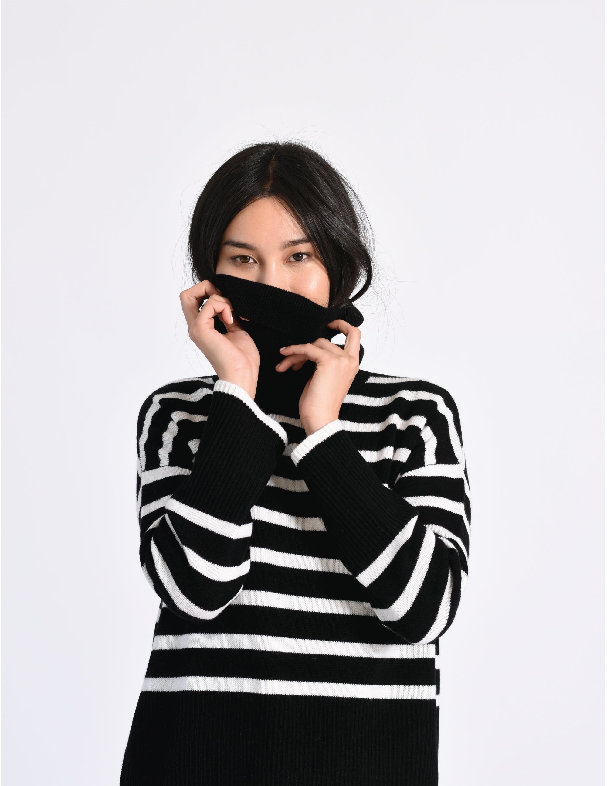 Oversize Stripe Turtleneck Sweater (Warehouse Sale)
