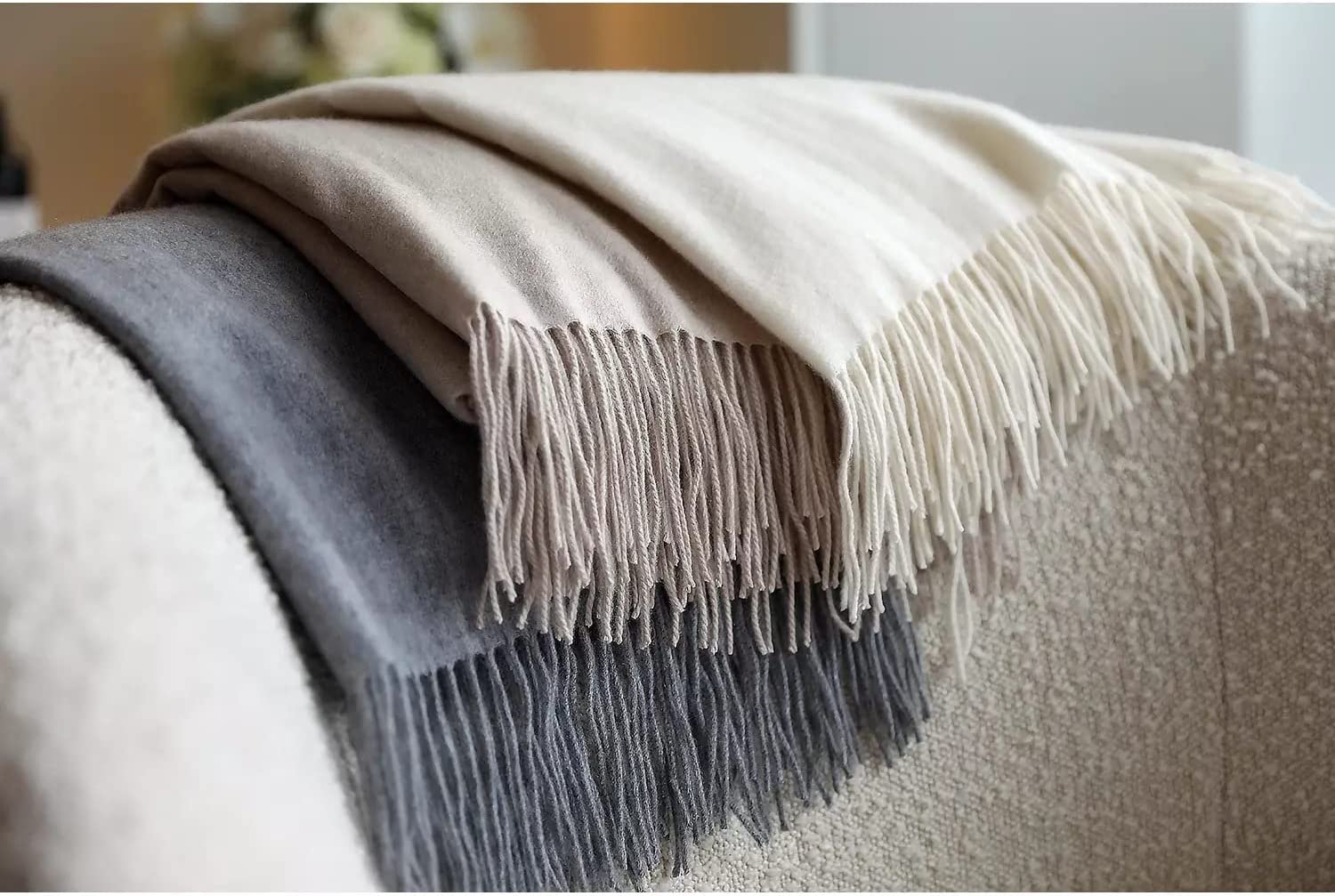 Solid Cashmere Throw Blanket